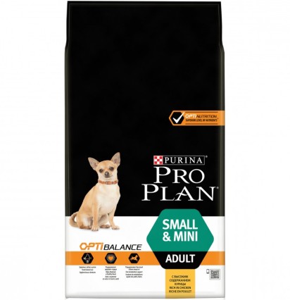 Pro Plan OptiBalance Small and Mini Adult сухой корм для взрослых собак мелких и карликовых пород с высоким содержанием курицы 3 кг. 
